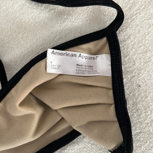 American Apparel Black Swim Baiting Suit Top - Picture 3 of 7